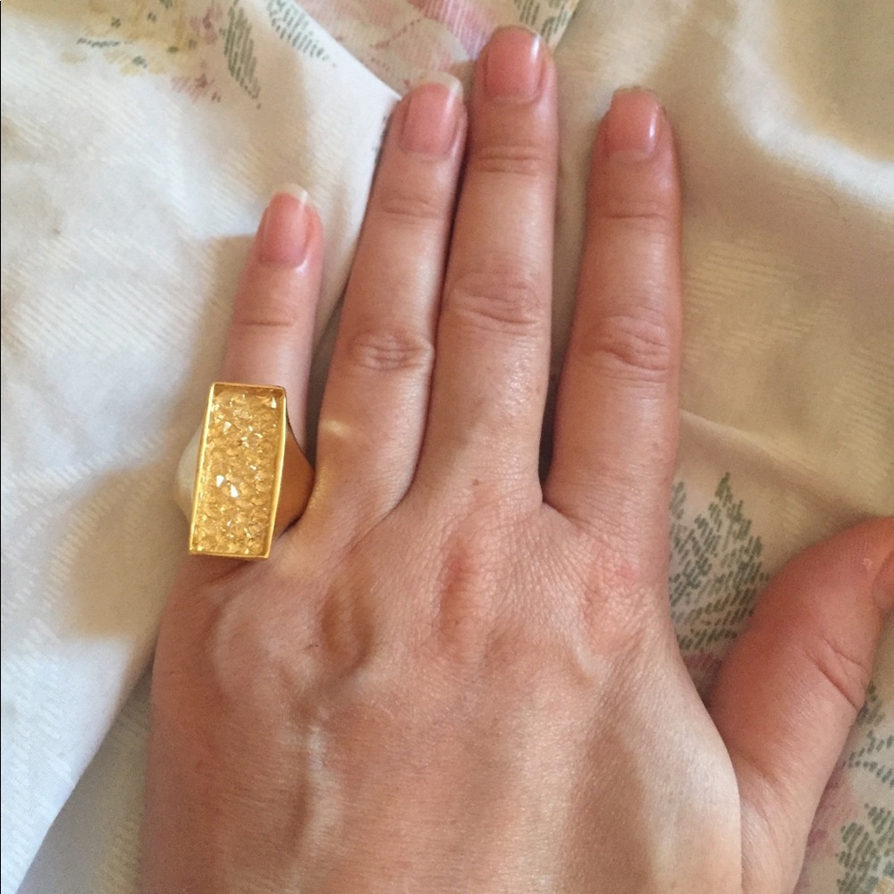 Sale Swarovski crystal bling ring gold color - Picture 3 of 7